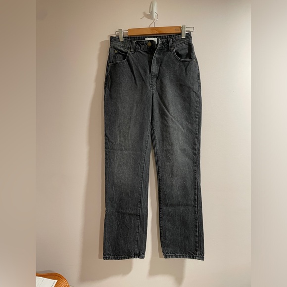 Rollas Original Cropped Straight Denim Jeans Black 26 - Picture 2 of 5